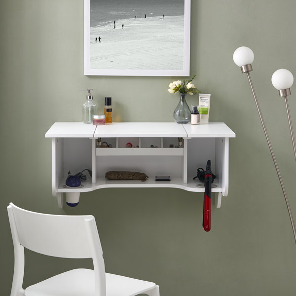Ophelia & Co. Agnew Wall Mount Dressing Table with Mirror Wayfair.co.uk